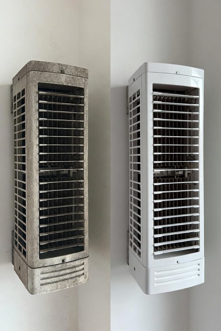Climatisation encrassée avant nettoyage professionnel par ARIA à Bastia