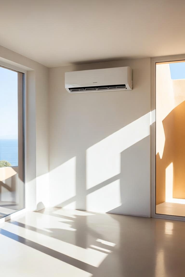 Intérieur lumineux avec climatisation et vue sur la mer Méditerranée en Corse
